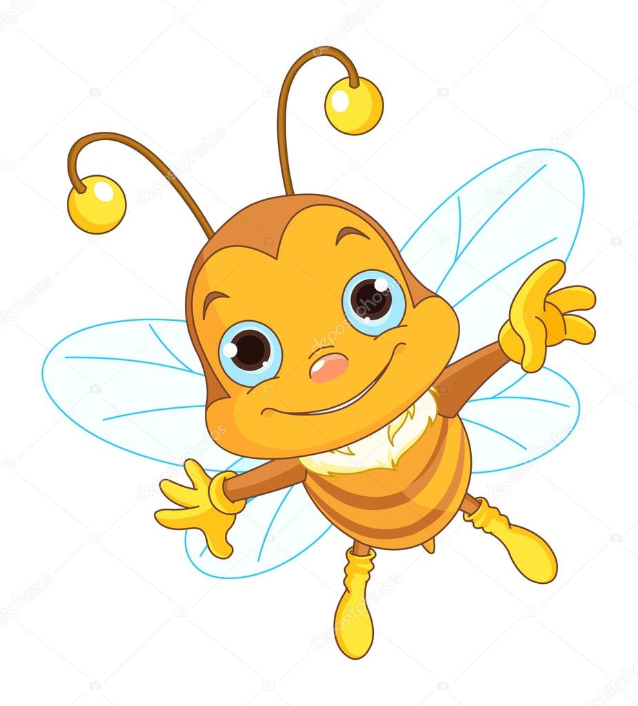 Friendly Cute Bee Flying