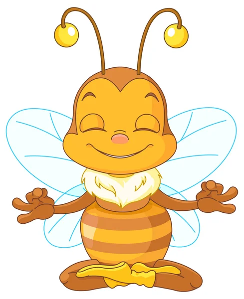 Bee meditates — Stock Vector