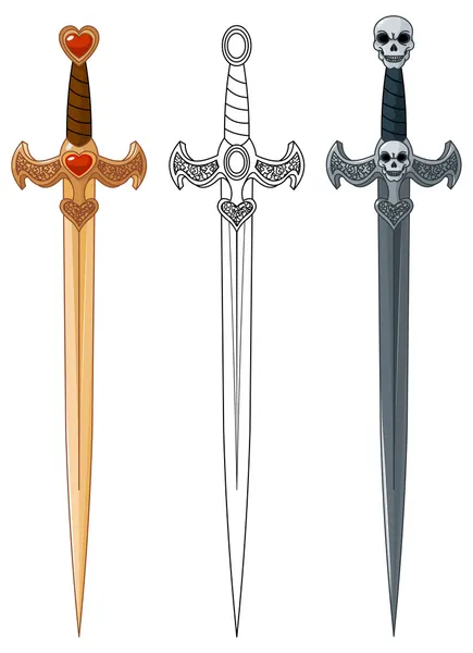 Three swords — Stock Vector