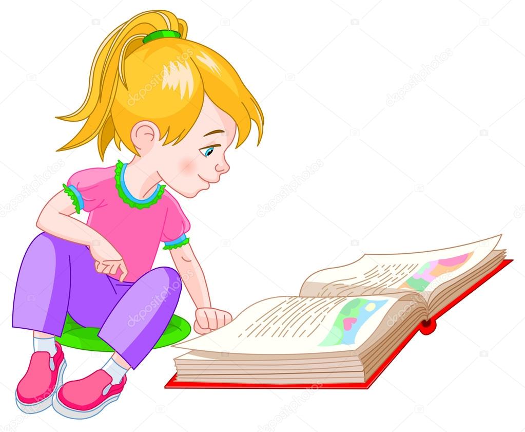 Child reading book Vector Art Stock Images | Depositphotos