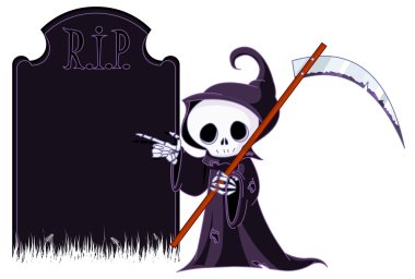 Grim reaper with scythe clipart