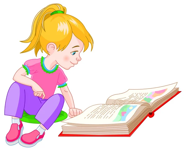 Dziewczyna czytanie książki — Wektor stockowy