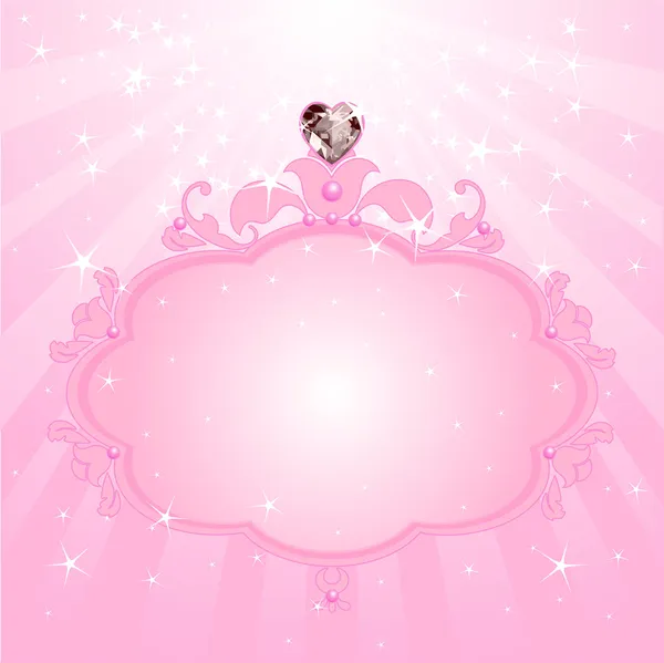 Mooie prinses roze frame — Stockvector