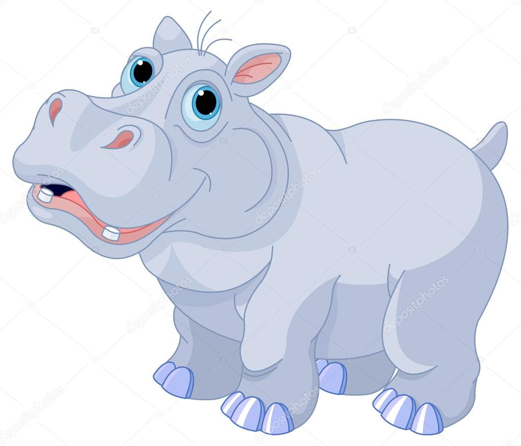 Illustration of cute hippo