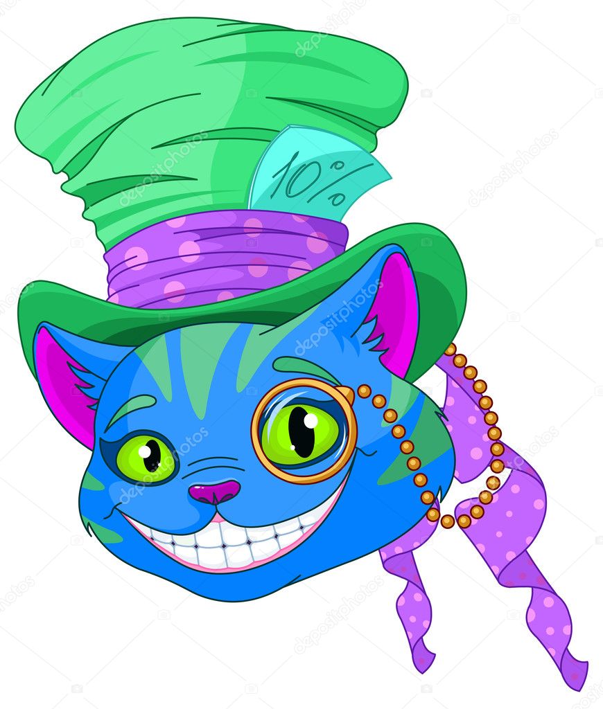 Cheshire cat in Top Hat and monocle