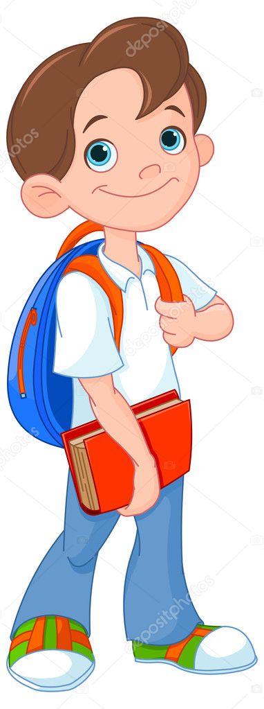 Schoolboy ready go to school