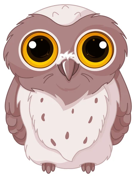 Owlet mira con los ojos abiertos — Vector de stock
