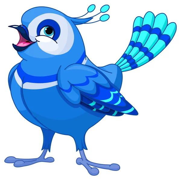 Pássaro azul bonito — Vetor de Stock