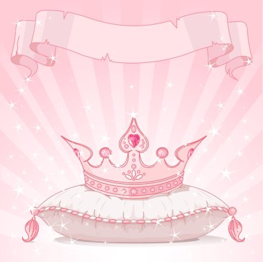 Princess crown on pillow clipart