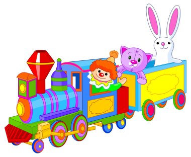 oyuncak tren ile eğlenceli karakterler