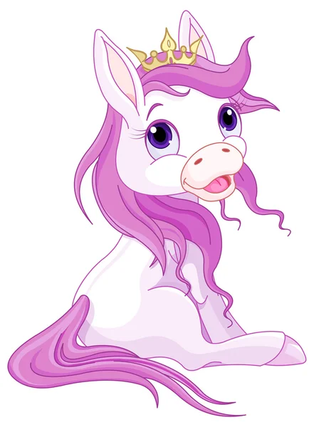 Unicorn in crown — Stock Vector