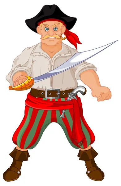 Pirata armado — Vector de stock