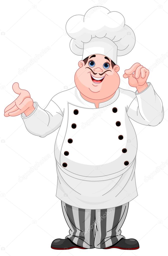 Cartoon cheerful cook
