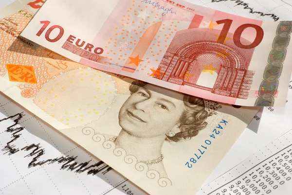 EUR - gbp - euro, britská libra, směnný kurz. — Stock fotografie