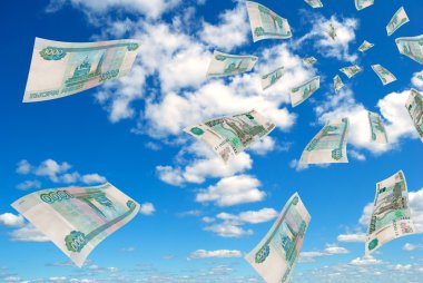 Rus parası - gökyüzünde uçan ruble.