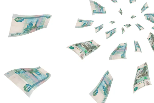 Russian money in flight. — Stock Photo, Image