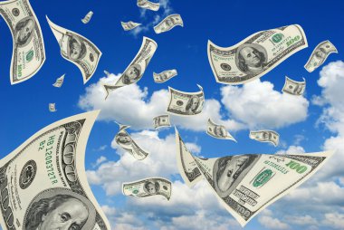 Dollars in sky. clipart