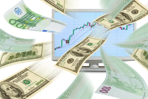 Trading on the stock exchange, euro - usd. — Stock Photo, Image