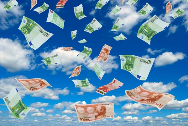Euro in sky. — Stock Photo, Image