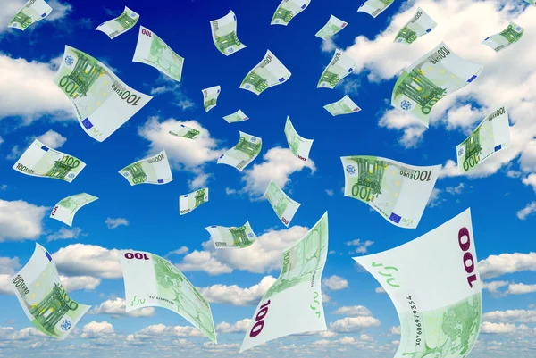 Euro in sky. — Stock Photo, Image
