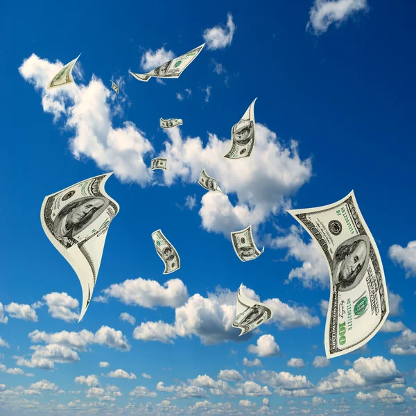 Geld am Himmel. — Stockfoto