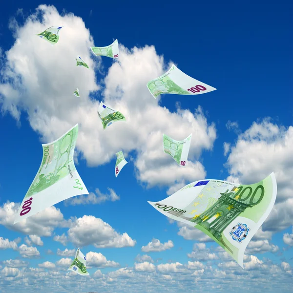 Euro in sky. — Stock Photo, Image