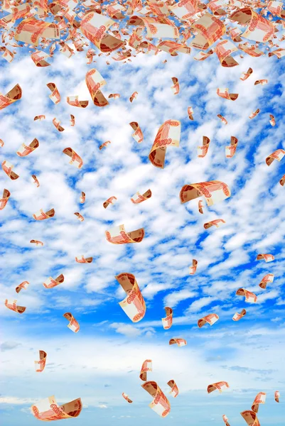 Russian money in sky. — Stock Photo, Image