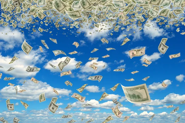 Geld am Himmel. — Stockfoto