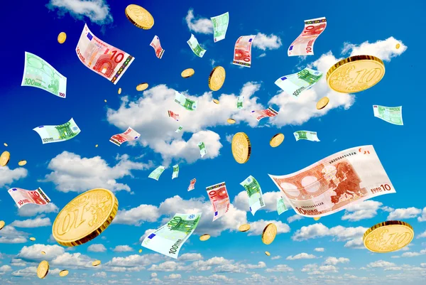 Euro in the sky. — Stock Photo, Image