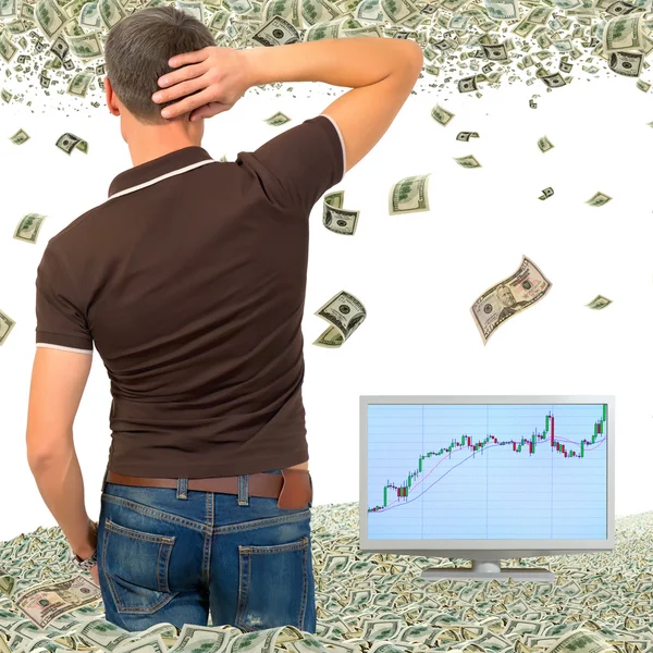 Getting super profits in the stock market. — Stock Photo, Image