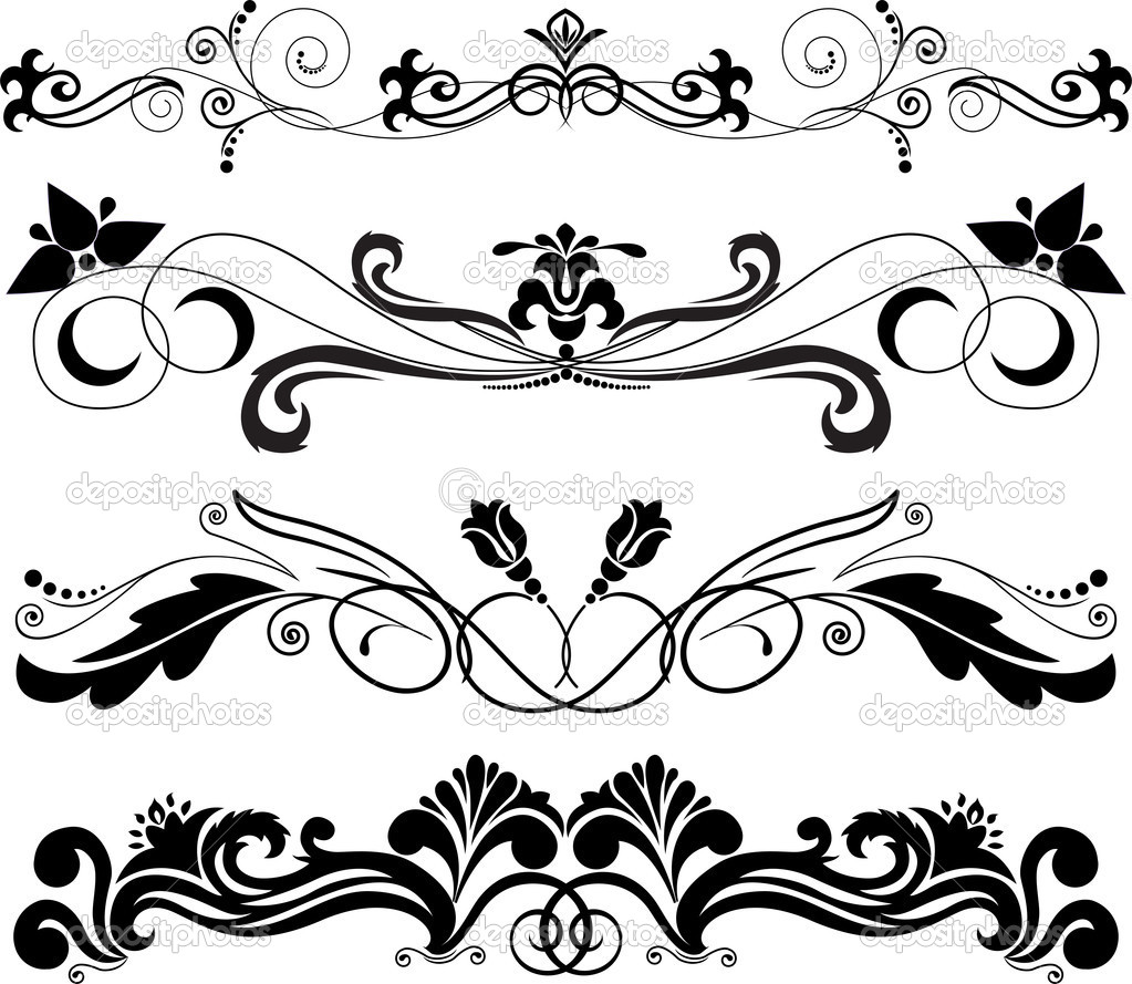 Set of horizontal ornaments — Stock Vector © Needle 13111192
