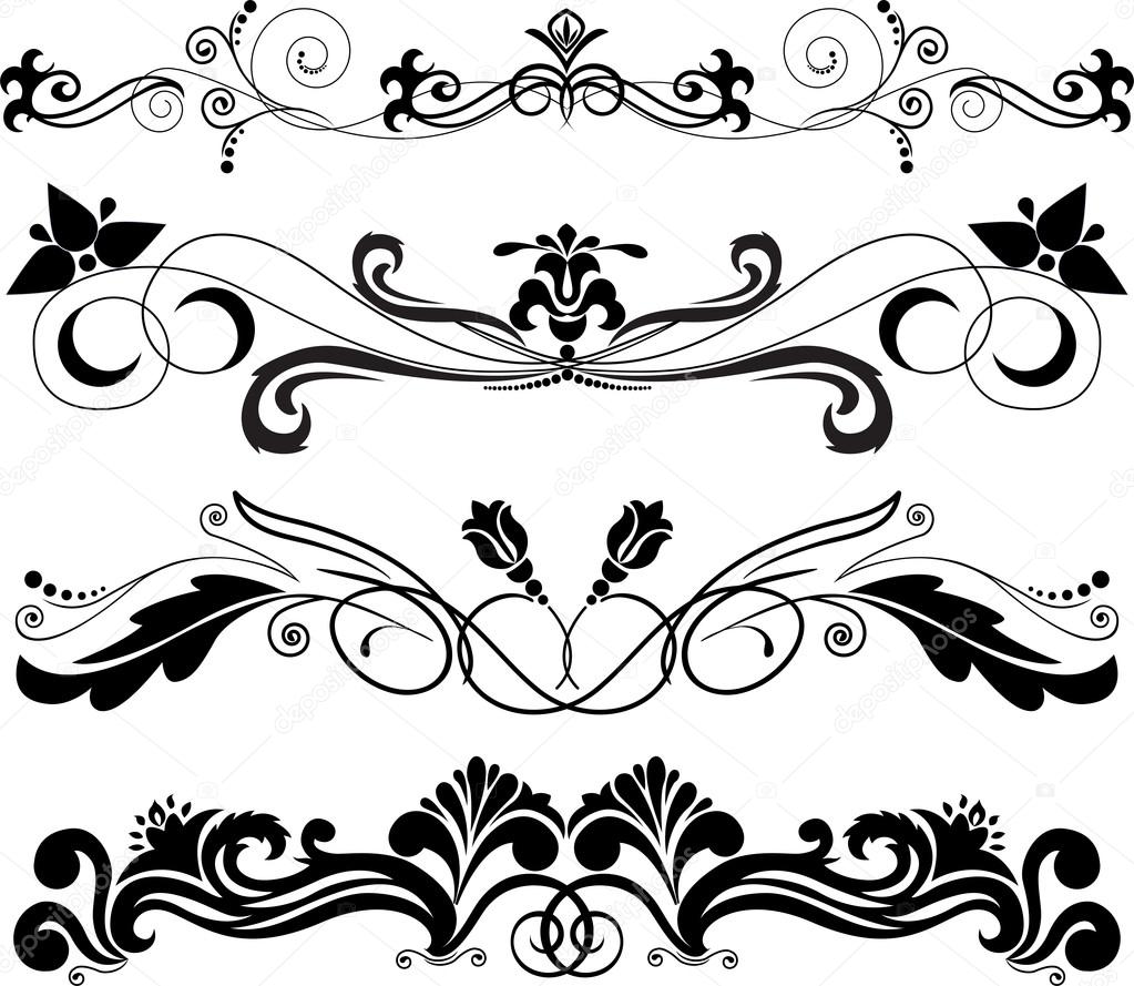 Set of horizontal ornaments