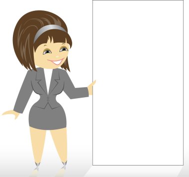 bir kız ile büyük bir poster