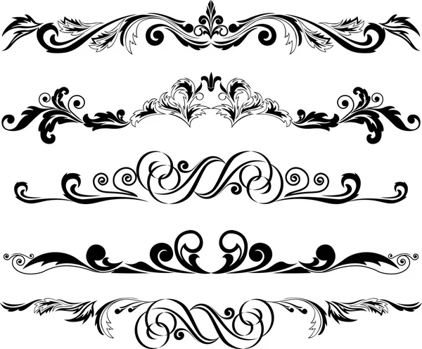 Set of horizontal ornaments 2 — Stock Vector