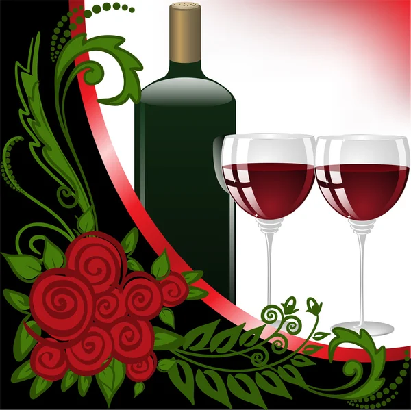 Two glasses of wine — Stock Vector