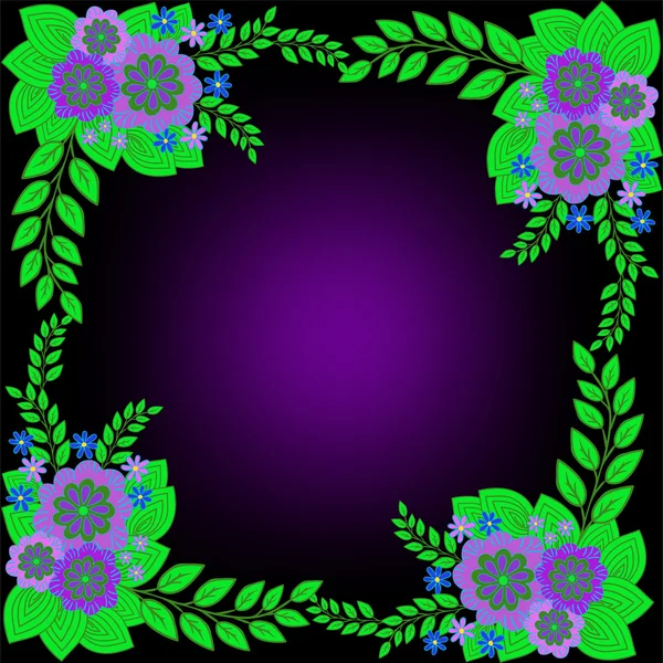 Black floral frame — Stock Vector