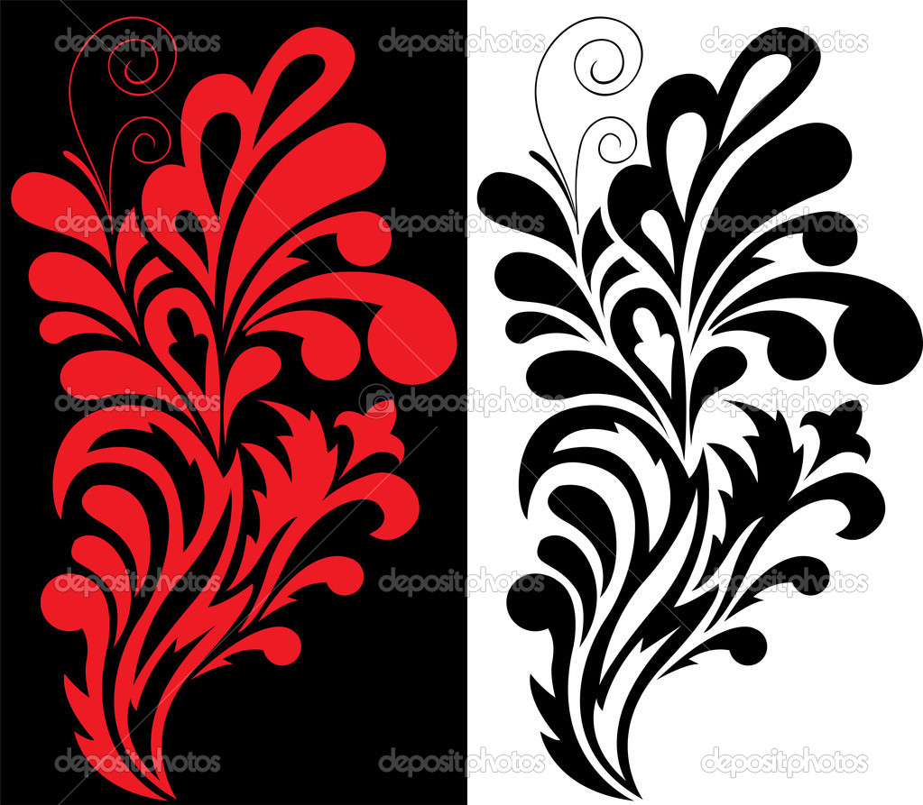 Black and red ornament — Stock Vector © Needle 13127525