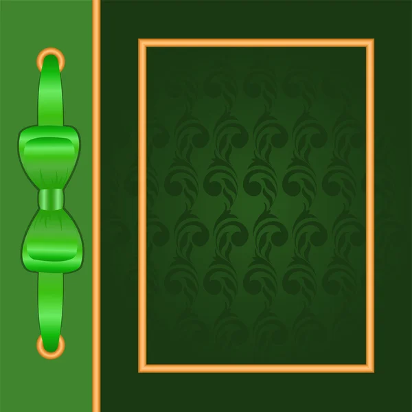Copertina verde con cornice in oro — Vettoriale Stock