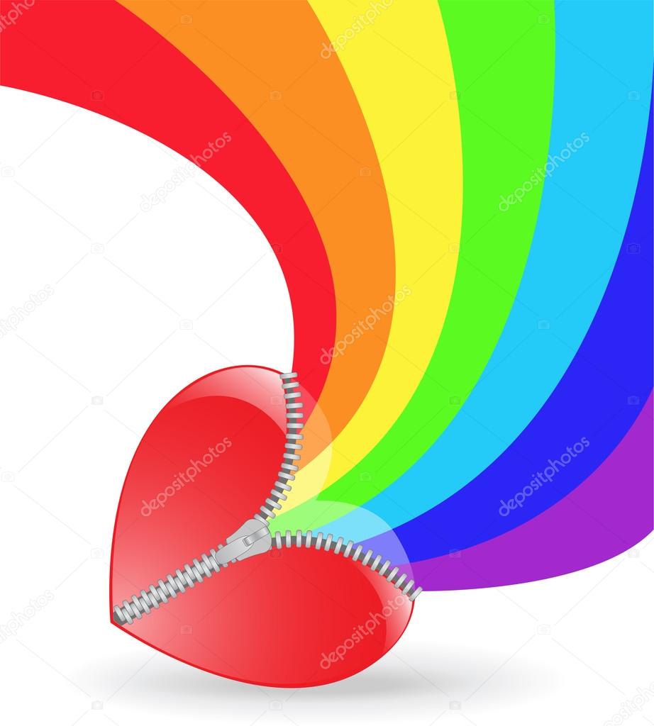 Heart with rainbow