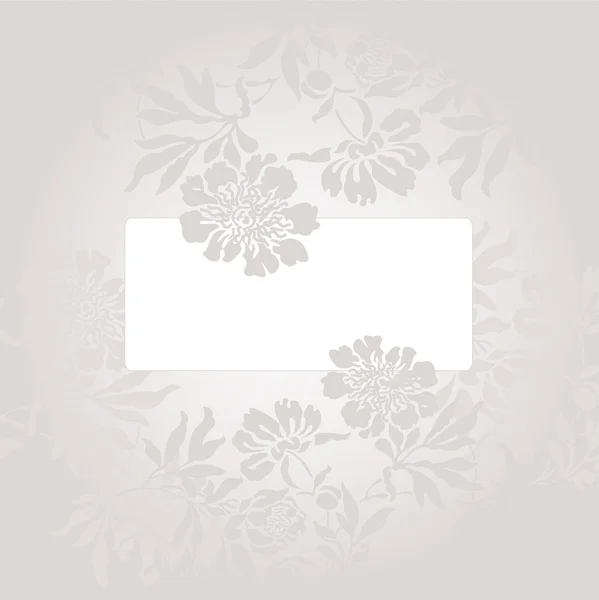 灰色の花を持つカード — ストックベクタ