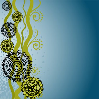 Mavi, sarı ve siyah çiçekler