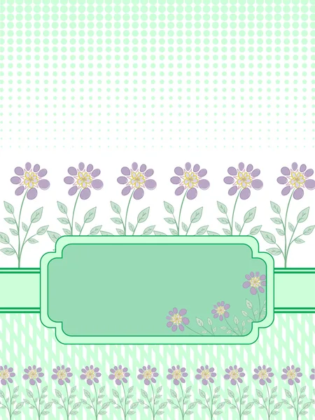 Πράσινο πανό με ένα floral πλαίσιο — Διανυσματικό Αρχείο