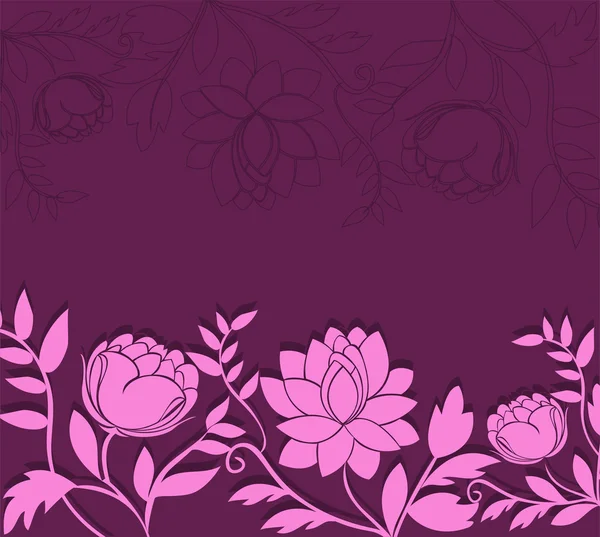 Fondo oscuro con flores rosadas — Archivo Imágenes Vectoriales