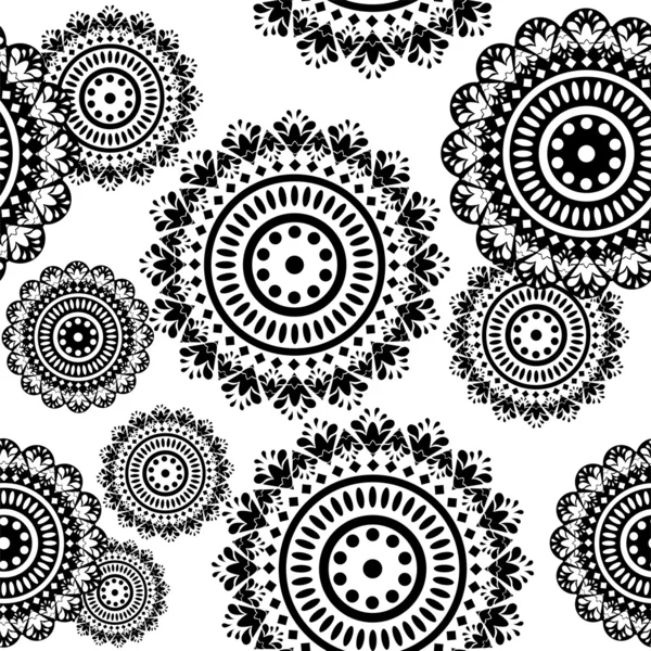 Nahtloses Muster von runden Ornamenten — Stockvektor