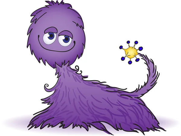 紫色毛茸茸的生物 — 图库矢量图片