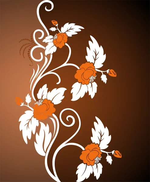 Fleurs orange bouclées — Image vectorielle