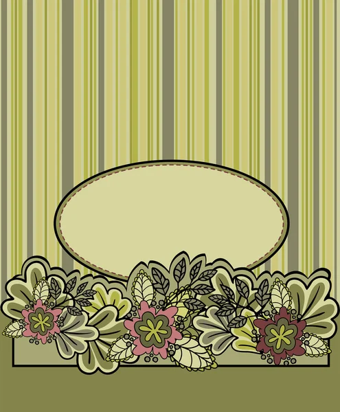 Floral striped background — Stok Vektör