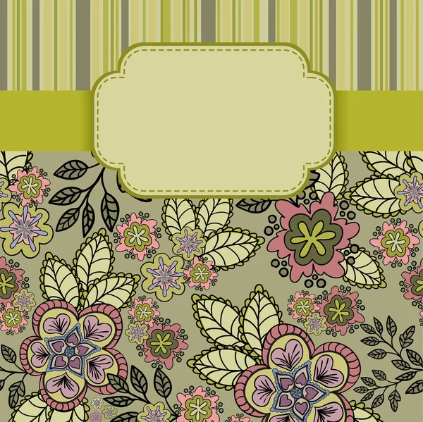 Floral achtergrond met frame — Stockvector