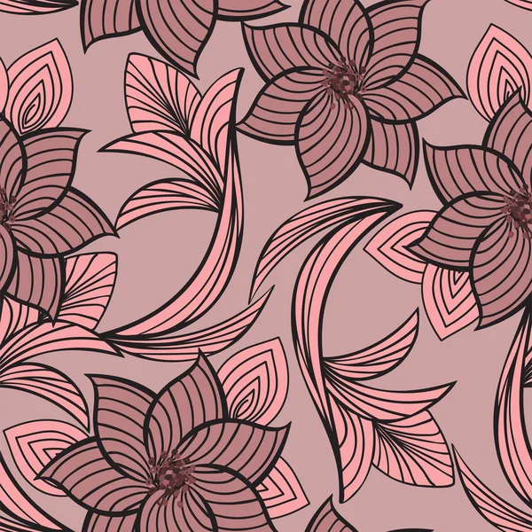 粉红色的花卉无缝背景 — 图库矢量图片