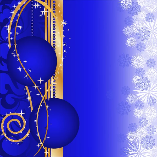 Bolas de Natal azuis — Vetor de Stock